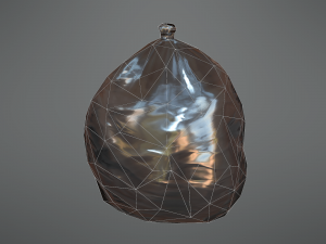 lowpoly pbr rusty dumpster and trashbag 3D मॉडल
