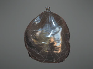 lowpoly pbr rusty dumpster and trashbag 3D Model