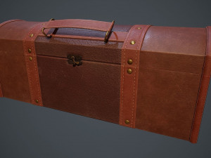 lowpoly pbr leather chest 3D Model