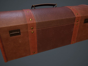 lowpoly pbr leather chest 3D Model