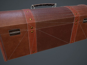 lowpoly pbr leather chest 3D Model