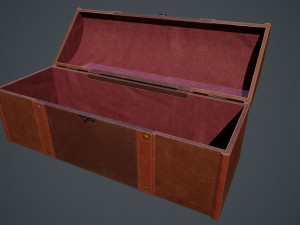 lowpoly pbr leather chest 3D Model