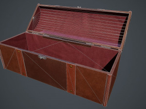 lowpoly pbr leather chest 3D Model