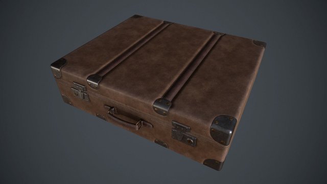 lowpoly pbr leather briefcase 3D Модель .c4d .max .obj .3ds .fbx .stl .blend 