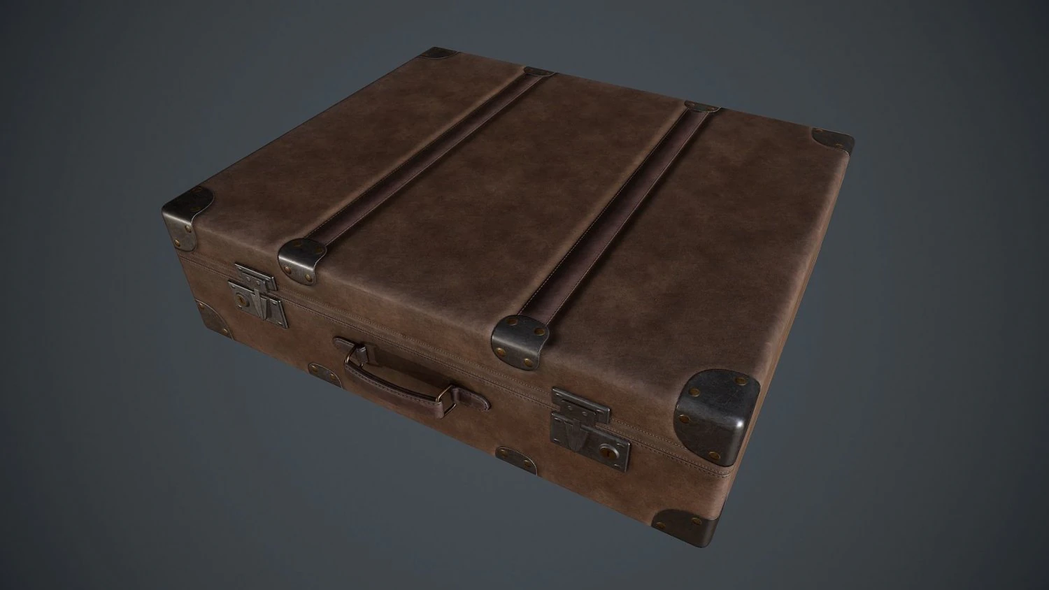 lowpoly pbr leather briefcase 3D Model .c4d .max .obj .3ds .fbx .stl .blend