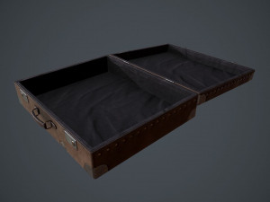 lowpoly pbr leather briefcase 3D Модель