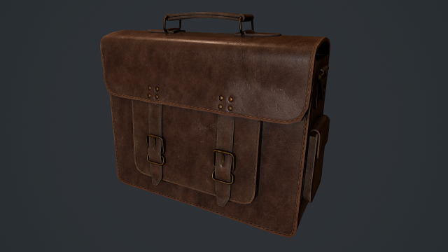 lowpoly pbr leather bag 3D मॉडल .c4d .max .obj .3ds .fbx .stl .blend 