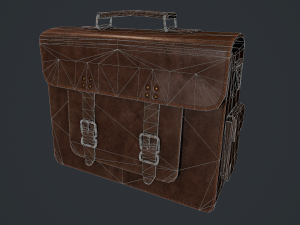 lowpoly pbr leather bag 3D मॉडल