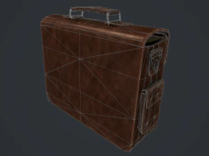 lowpoly pbr leather bag 3D Model