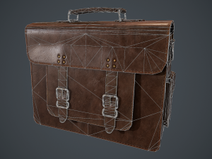 lowpoly pbr leather bag 3D मॉडल