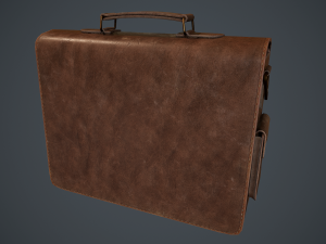lowpoly pbr leather bag 3D मॉडल