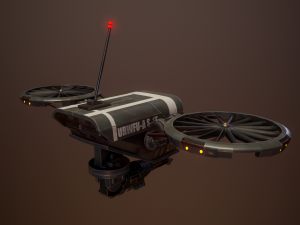 lowpoly pbr sci-fi military drone 3D मॉडल