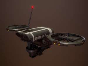 lowpoly pbr sci-fi military drone 3D Model