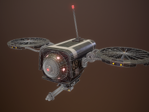 lowpoly pbr sci-fi military drone 3D मॉडल