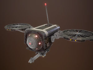 lowpoly pbr sci-fi military drone 3D Model