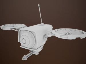 lowpoly pbr sci-fi military drone 3D Model