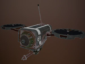 lowpoly pbr sci-fi military drone 3D Model