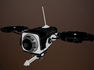 lowpoly pbr sci-fi military drone 3D Model