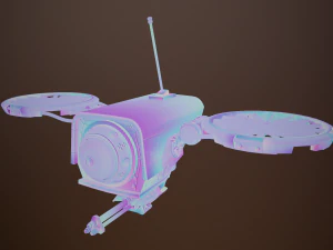 lowpoly pbr sci-fi military drone 3D Model