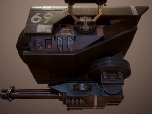lowpoly pbr sci-fi military drone 3D मॉडल