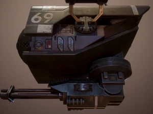 lowpoly pbr sci-fi military drone 3D Model