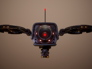 lowpoly pbr sci-fi military drone 3D मॉडल