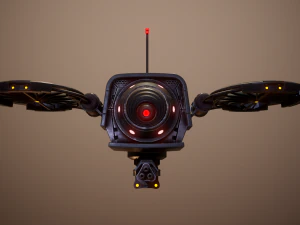 lowpoly pbr sci-fi military drone 3D Model