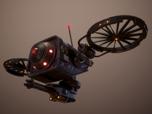 lowpoly pbr sci-fi military drone 3D मॉडल