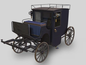 lowpoly pbr brougham carriage 3D Model