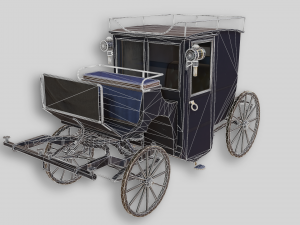 lowpoly pbr brougham carriage 3D मॉडल