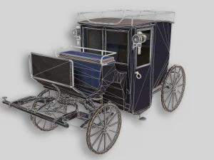 lowpoly pbr brougham carriage 3D Model