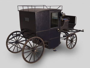 lowpoly pbr brougham carriage 3D मॉडल