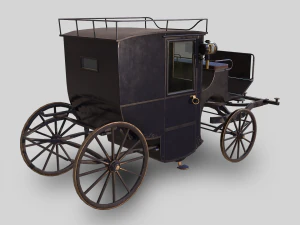 lowpoly pbr brougham carriage 3D Model