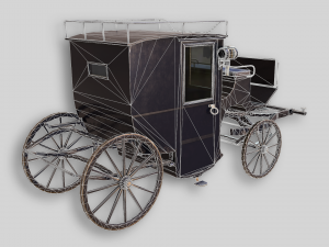 lowpoly pbr brougham carriage 3D मॉडल