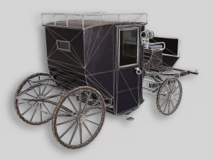 lowpoly pbr brougham carriage 3D Model
