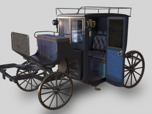 lowpoly pbr brougham carriage 3D मॉडल