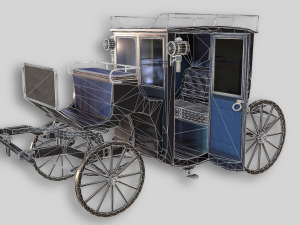 lowpoly pbr brougham carriage 3D मॉडल