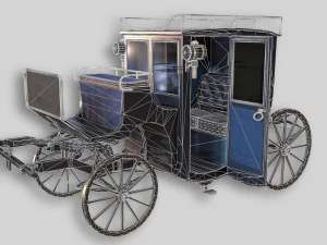 lowpoly pbr brougham carriage 3D Model