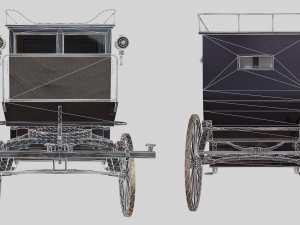 lowpoly pbr brougham carriage 3D मॉडल