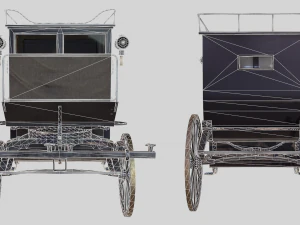 lowpoly pbr brougham carriage 3D Model