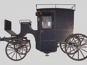 lowpoly pbr brougham carriage 3D मॉडल