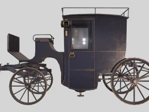 lowpoly pbr brougham carriage 3D Model