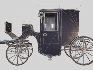 lowpoly pbr brougham carriage 3D मॉडल