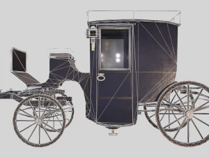 lowpoly pbr brougham carriage 3D Model