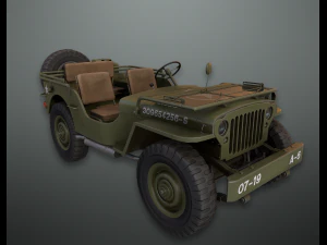 lowpoly pbr військовий джип 3D Модель
