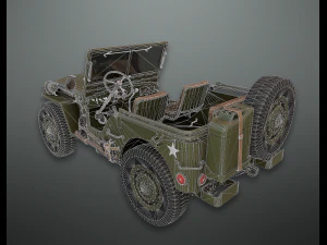 lowpoly pbr військовий джип 3D Модель