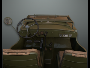 lowpoly pbr military jeep Model 3D