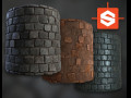 Procedural PBR Cobblestone Texture 3D-Modell