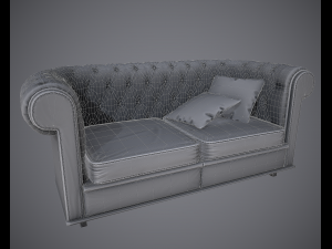 lowpoly pbr old worn sofa Model 3D
