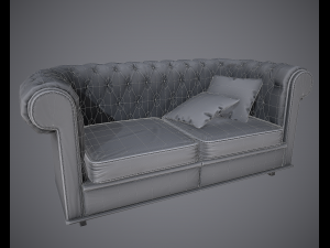 lowpoly pbr old worn sofa Model 3D